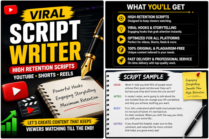 write viral youtube scripts for automation channels