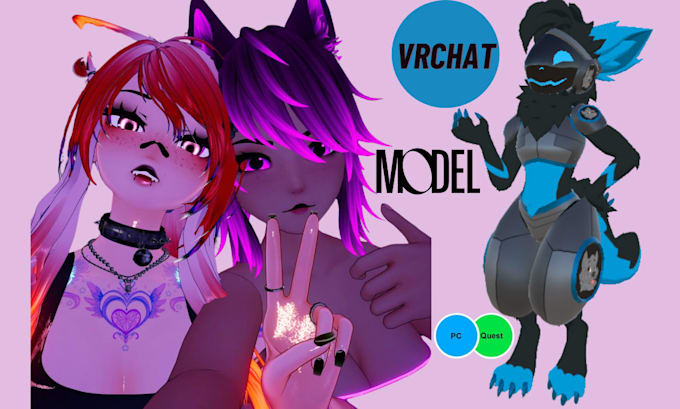 create edit 3d vrchat vtuber furry nsfw character model rigging