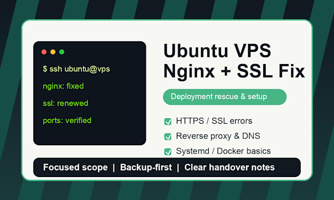 fix your ubuntu vps, nginx, SSL and deployment issues