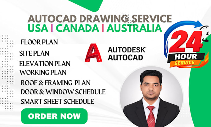 do professional autocad drafting for 2d floor plan and site plan