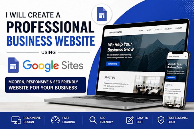 create a professional business website using google sites