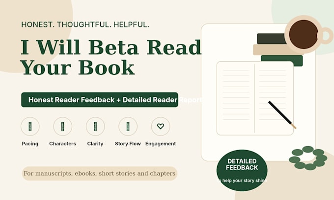 beta read your manuscript and provide honest reader feedback