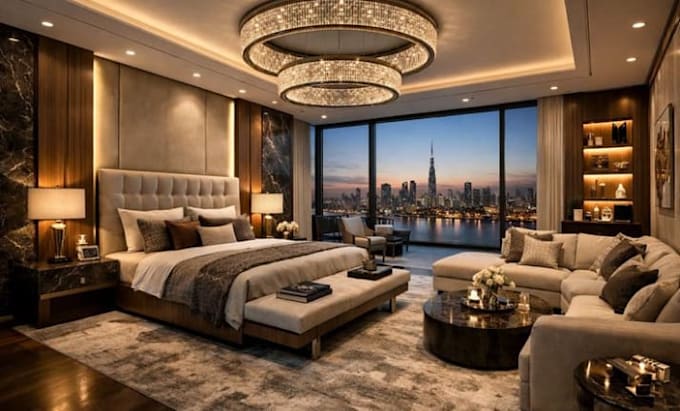 create 3d interior design, moodboard, room design and rendering