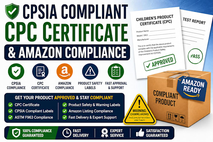 Create cpsia compliant labels, cpc certificate and amazon compliance by ...