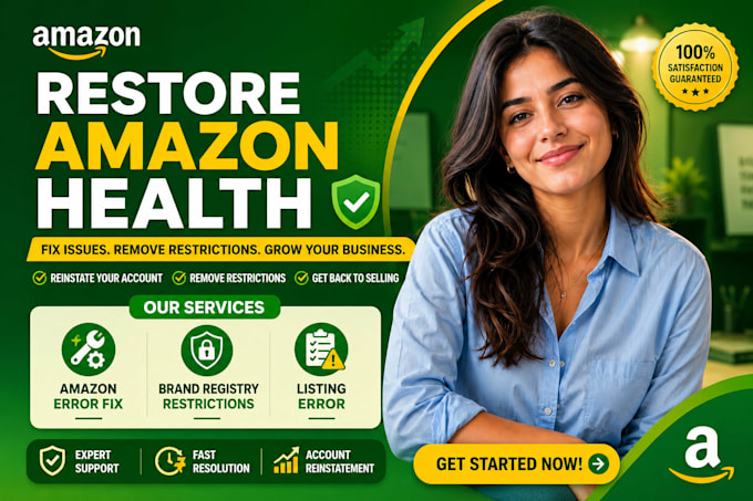 fix amazon health, resolve amazon listing errors and brand restrictions,