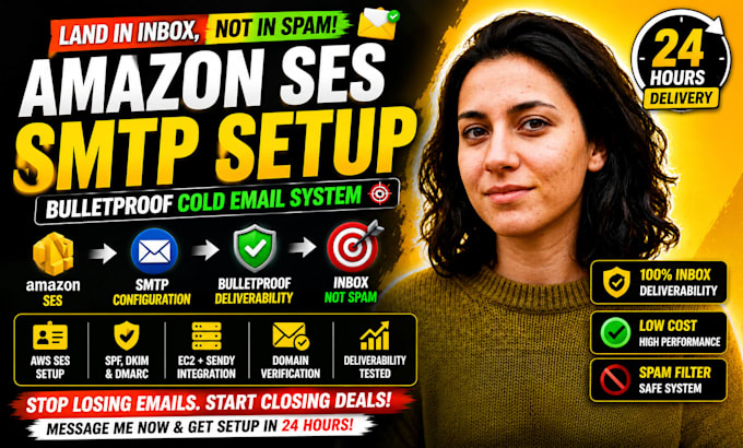 setup amazon ses, SMTP, and cold email system for maximum deliverability 24hours