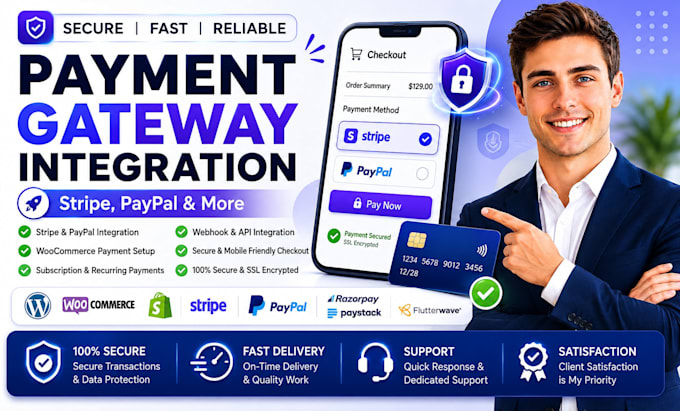 integrate stripe and paypal payment gateway in woocommerce