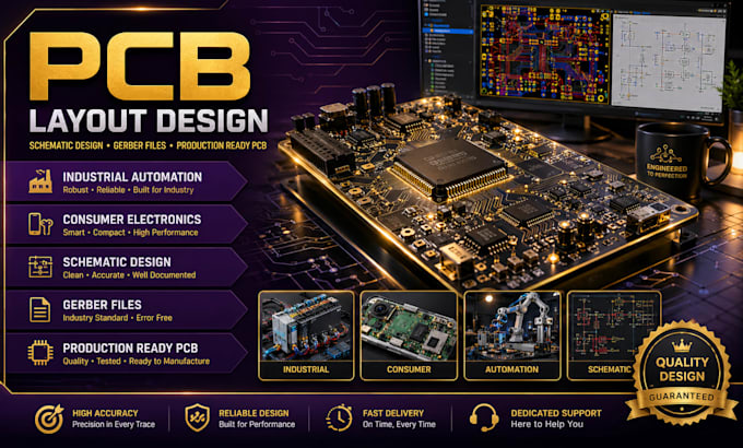 develop custom industrial pcb layout control system and schematic