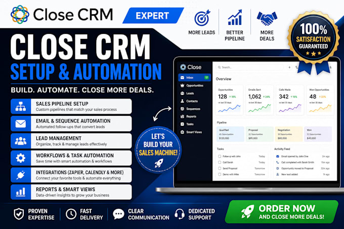 setup close CRM sales automation and pipeline system