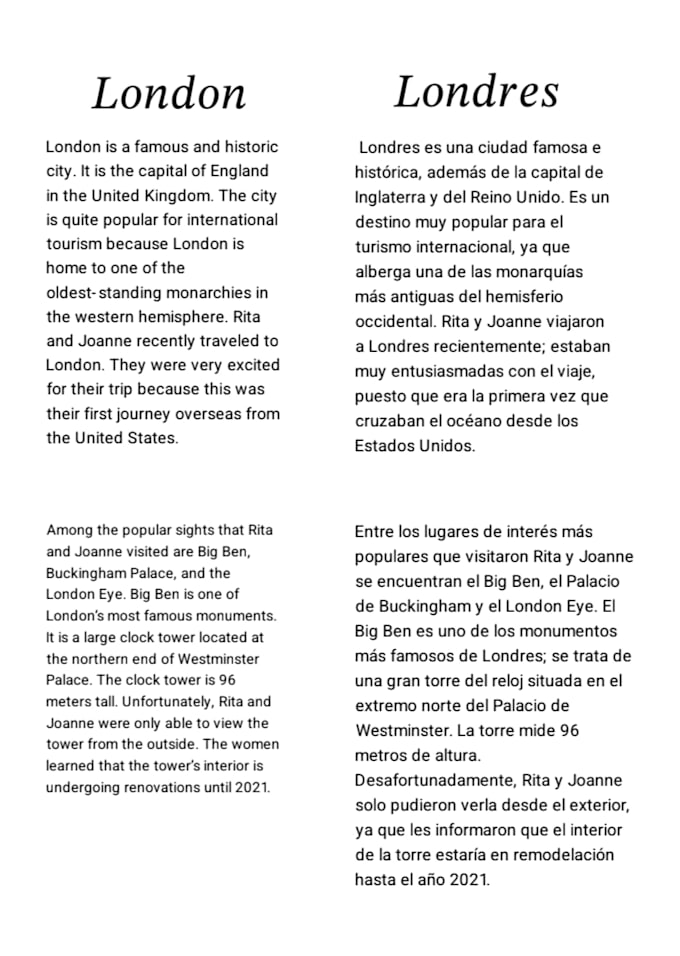 traducción del inglés al español
