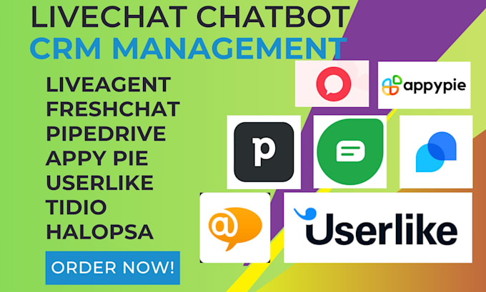 setup crm chatbot liveagent freshchat pipedrive appy pie userlike tidio halopsa
