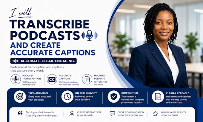 transcribe podcasts and create accurate captions