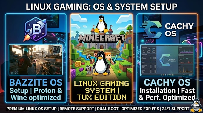 install and configure bazzite, cachyos, etc for your gaming setup