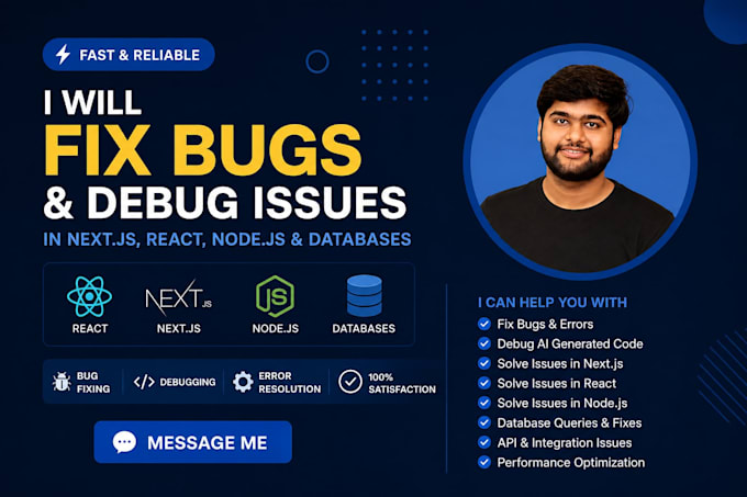 fix bugs and debug errors in react nextjs nodejs and ai generated code