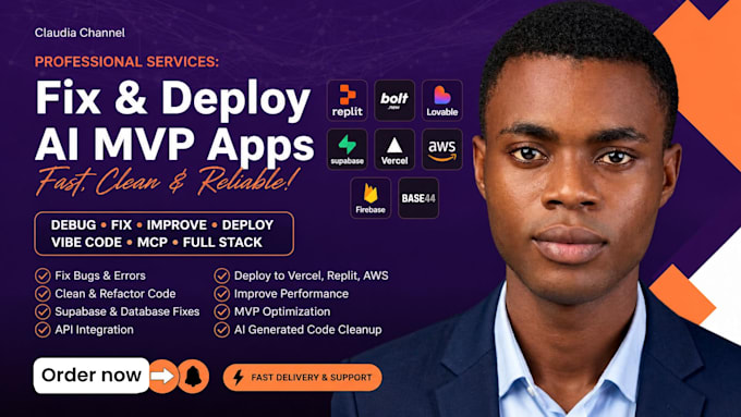 fix, debug and deploy lovable, replit, supabase and bolt mvp apps