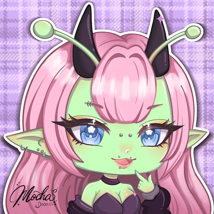 anime style chibi headshot