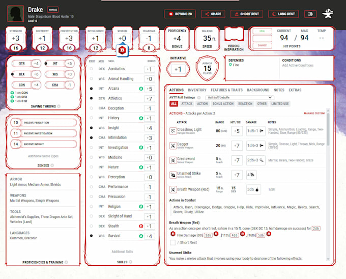 build your custom dnd 5e character in dnd beyond