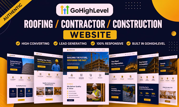build gohighlevel roofing website ghl contractor highlevel construction website