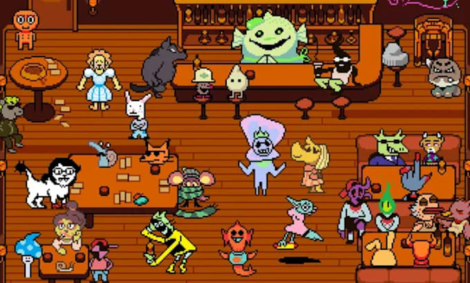 draw undertale deltarune style character design, sprite animation, battle sprite