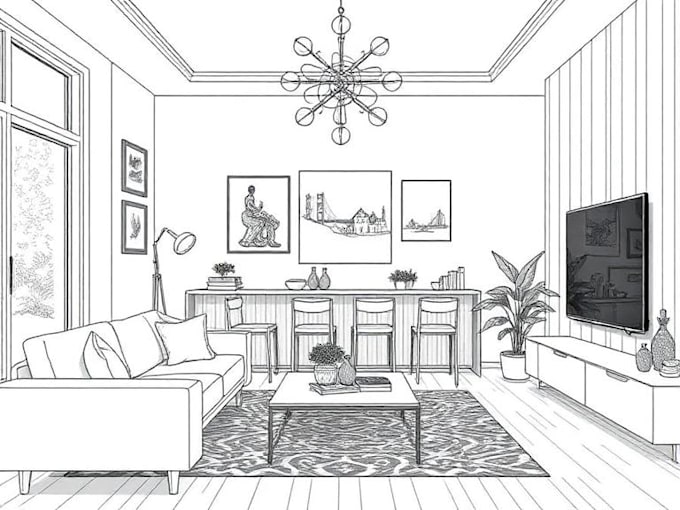 draw interior design illustrations for new projects