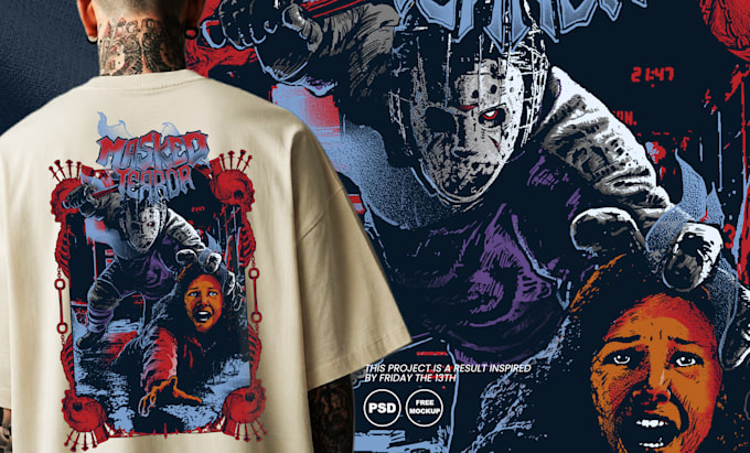 draw badas masked hockey terror for your tshirt
