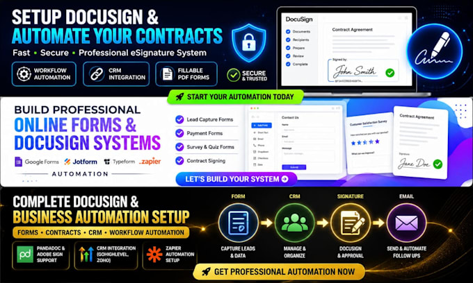 setup docusign esignature automation and document workflow system for your brand