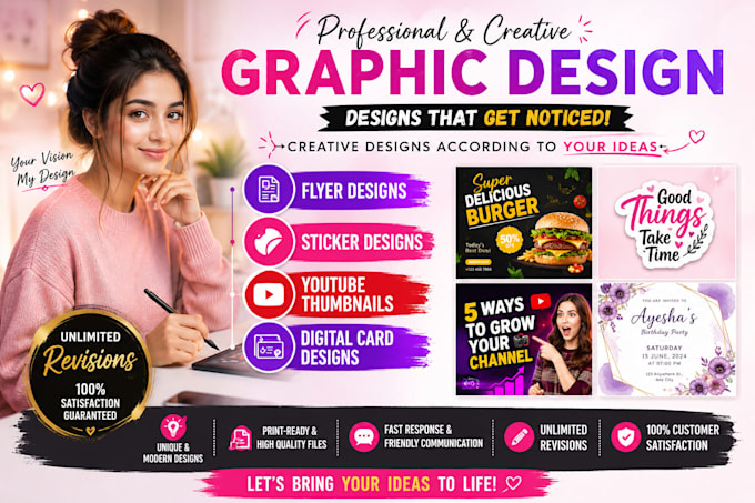 design posters, thumbnails, notices and digital cards