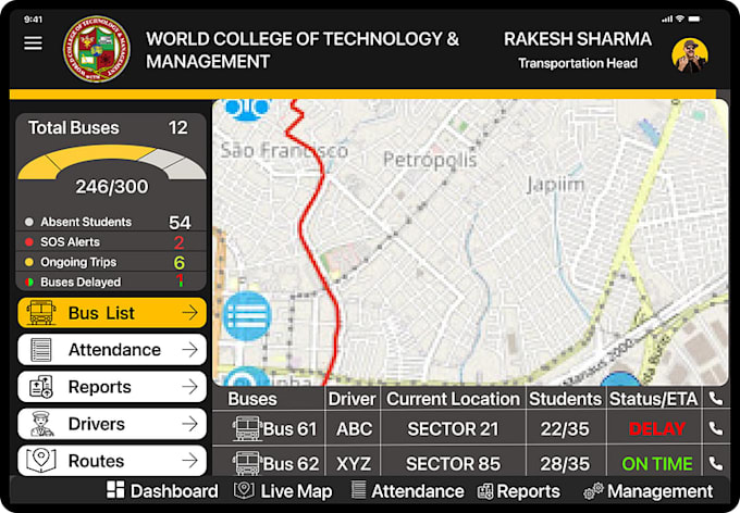 build school bus app, college bus tracking app, peer to peer book exchange app