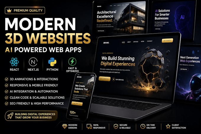 build stunning 3d full stack web apps with ai integration