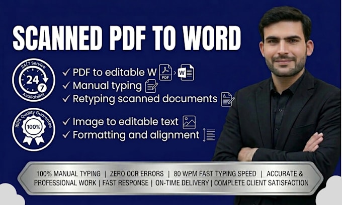 manually convert scanned PDF to editable word