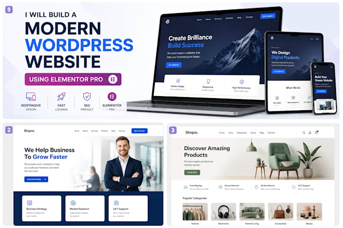 build a modern wordpress website using elementor pro