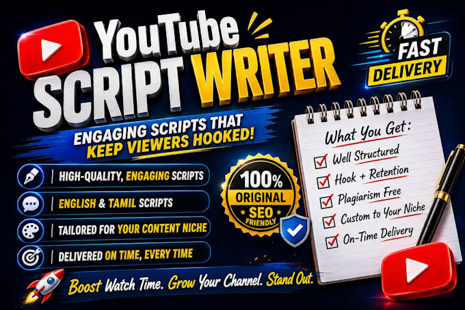 write an engaging and creative scripts in english and tamil