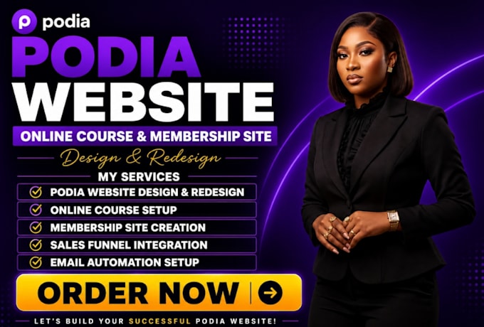 make podia, podia website, online course, teachable, course website, thinkfic