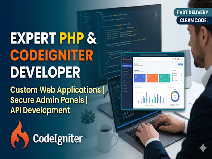 develop a custom codeigniter web application and admin panel