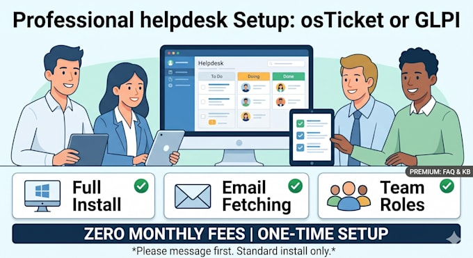 set up a free open source helpdesk with osticket or glpi