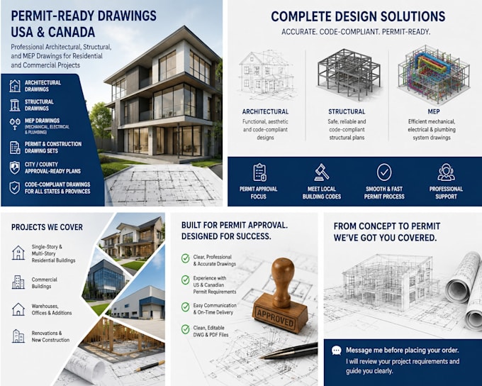 do permit ready architectural, structural, and mep drawings for city permit