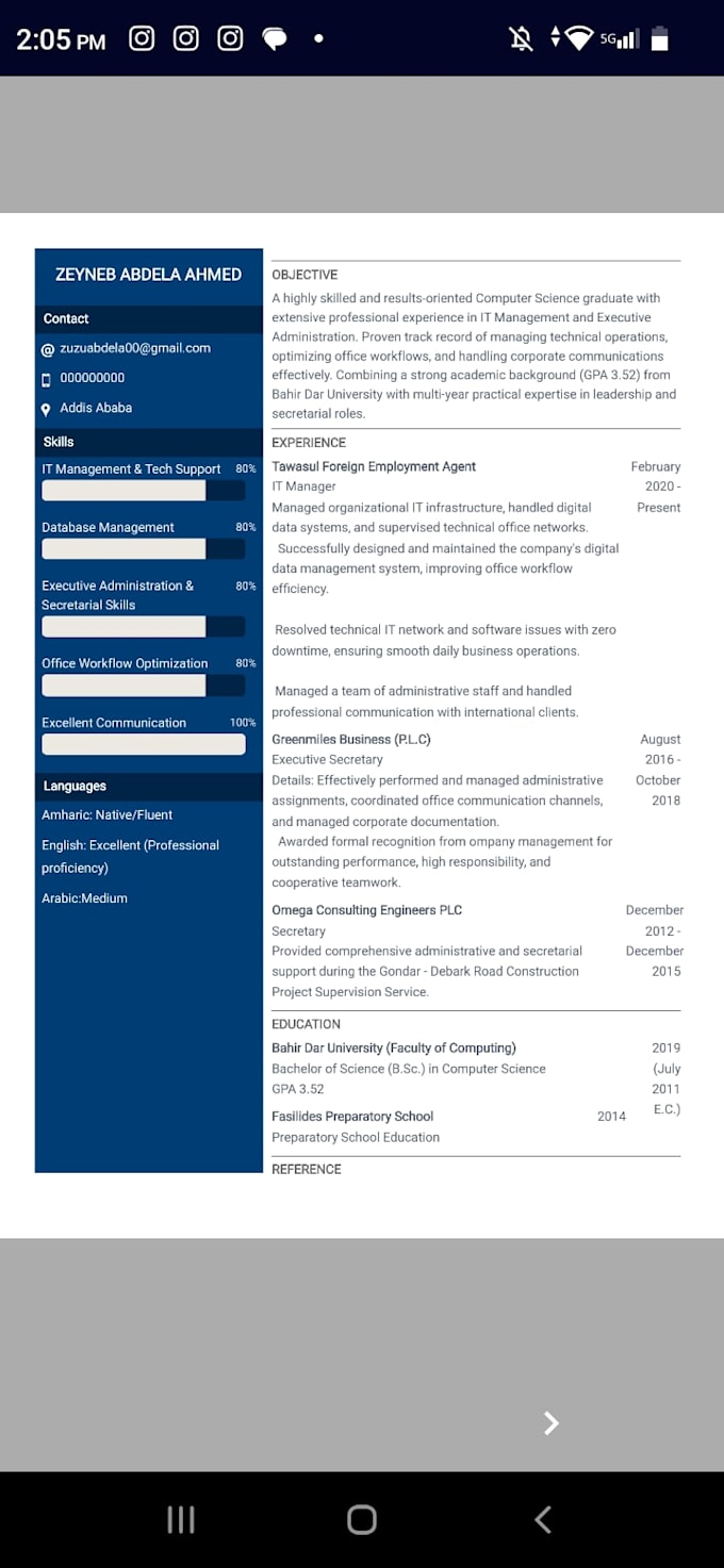 design professional modern resume and CV template