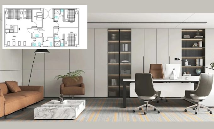 do 2d, 3d, floor plan for offices, clinics, spas and showrooms