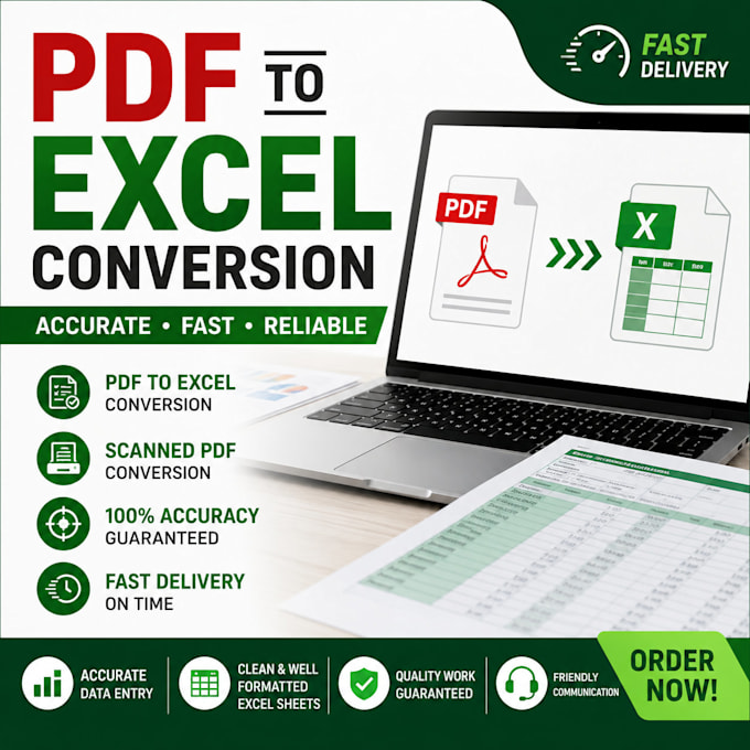 do PDF to excel conversion professionally