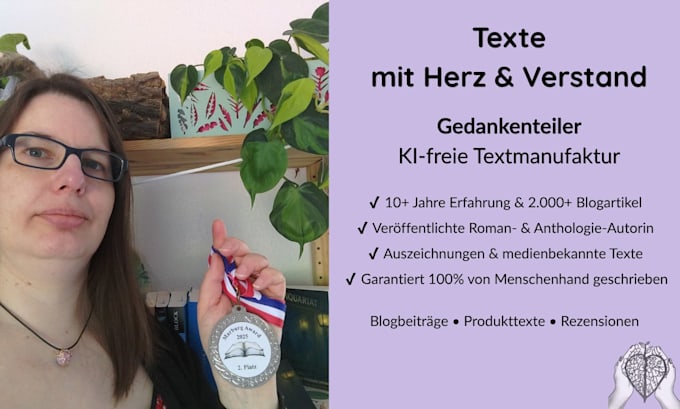 write creative german copy blog posts and product texts