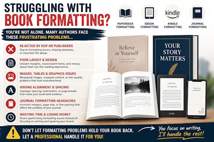 format christian ebook fix rejected book cover prayer journal novel formatting
