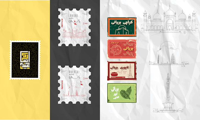 design a custom postage stamp,original line art illustration
