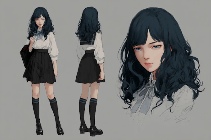 draw anime character design sheet