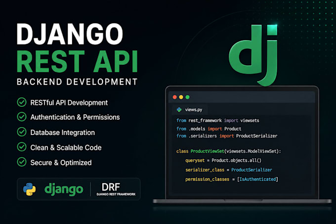 develop django rest api backend for web or mobile app