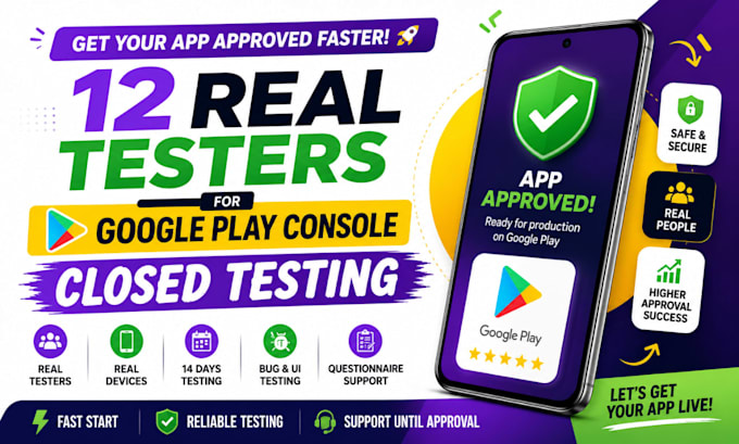provide 12 testers for google play console closed testing
