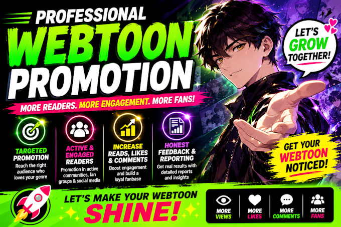 promote your webtoon, webcomic or manga on tapas, voyceme