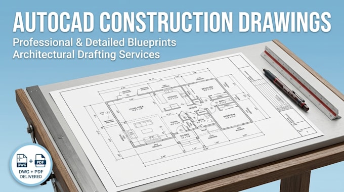 do autocad construction drawing floor plan 2d cad drafting blueprint design