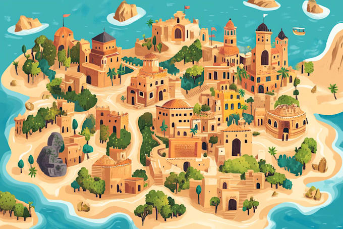 illustrate a creative vector map