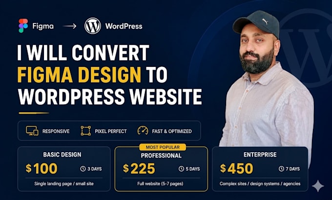 convert figma design to wordpress website responsive