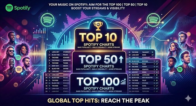 submit spotify track music to top 100 spotify chart board